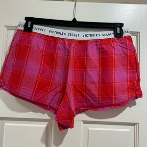 Victoria's Secret Red and Pink Plaid Shorts